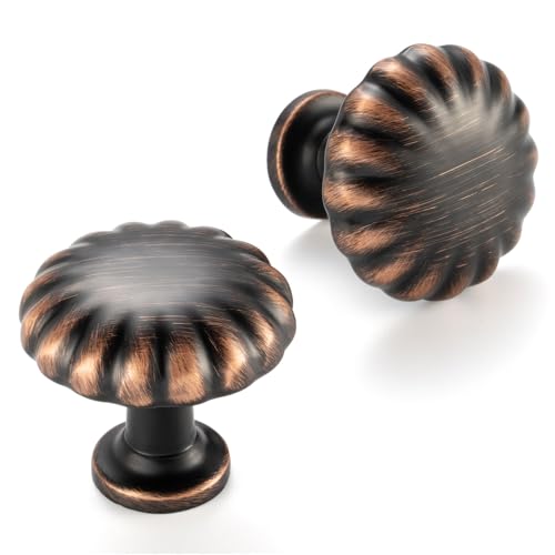 Round Oil Rubbed Bronze Cabinet Knobs 1-1/4 Inch 10 Pack K2408 - color: Oil Rubbed Bronze, size: Knob A-10 Pcs