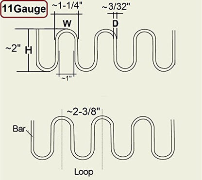 B.C. Upholstery Zig Zag No Sag Furniture Spring (Sinuous Wire) - 11 Gauge / 140' Roll - size: 11 Gauge / 140 Feet
