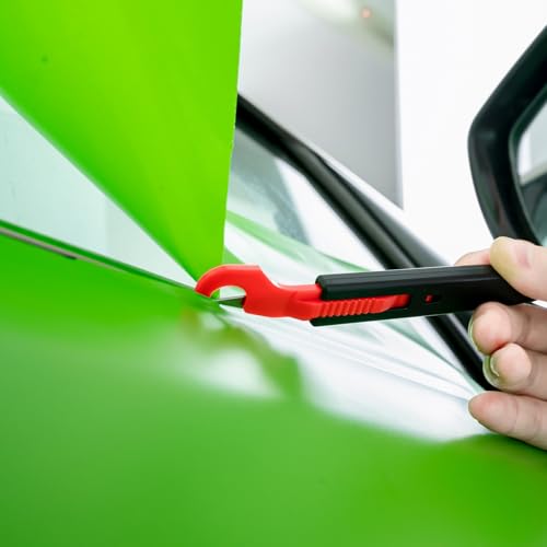 FOSHIO Knife Tape Window Tint Kit, 5M Finish Line and 2PCS Felt Squeegee with Felt Replacements, Vinyl Cutter Knife Utility Knife and 10PCS Blades, 2PCS Micro Squeegee Corner Squeegee Vinyl Wrap Tools