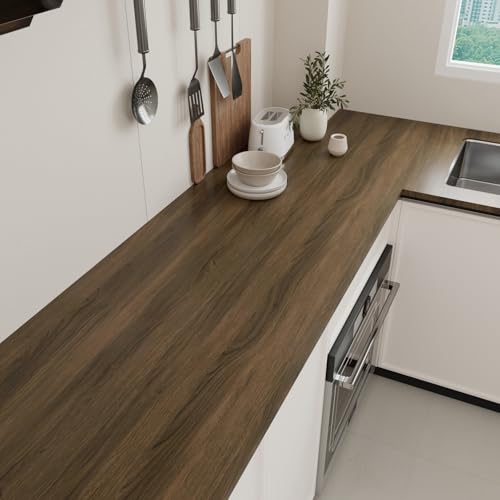 Dark Brown Wood Wallpaper Peel and Stick Oak Wood Contact Paper - color: Dark Brown, size: 31" x 354"