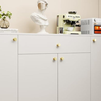 Haliwu 20 Pack Gold Cabinet Knobs Brushed Brass Drawer Knobs - color: Brushed Gold & Round C