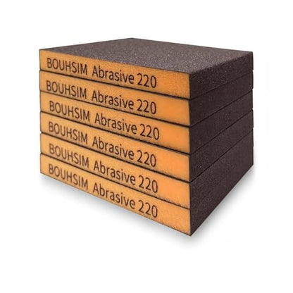 6 Pack 220 Grit Sanding Sponges, Washable and Reusable Handmade Sandpaper Block, Sanding Blocks for Wood, Drywall, Metal, Sandpaper Blocks Pads - size: 6 Pack 220 grit