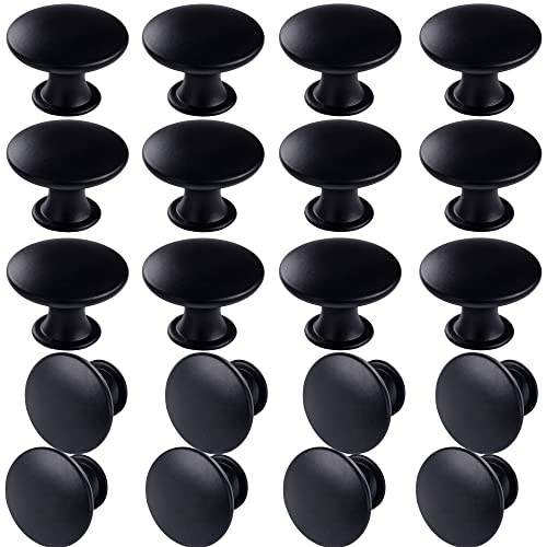 20 Pack Black Kitchen Cabinet Knobs Round Drawer Pulls - color: Black Zinc