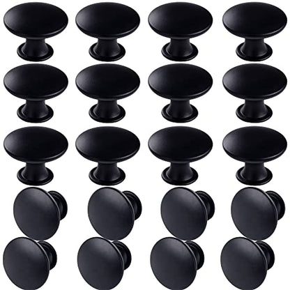20 Pack Black Kitchen Cabinet Knobs Round Drawer Pulls - color: Black Zinc