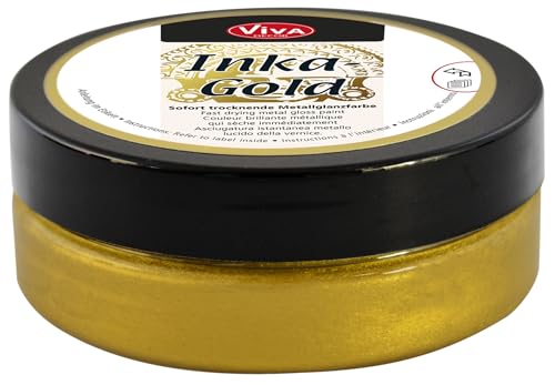 Viva Decor Inka Gold Gilding Wax2.3 oz (Old Gold) - Easily Applicable Wax-Based Metallic Polishing Paste. Quick-Drying Metal Shine, High Gloss Effects for DIY. Decor Paste for Wood, Clay & Terracotta - color: Old Gold