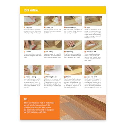 LOBA Repair Set - Floor & Furniture Scratch and Dent Repair Kit, Multi-Surface, Includes 15 Hard Wax Sticks
