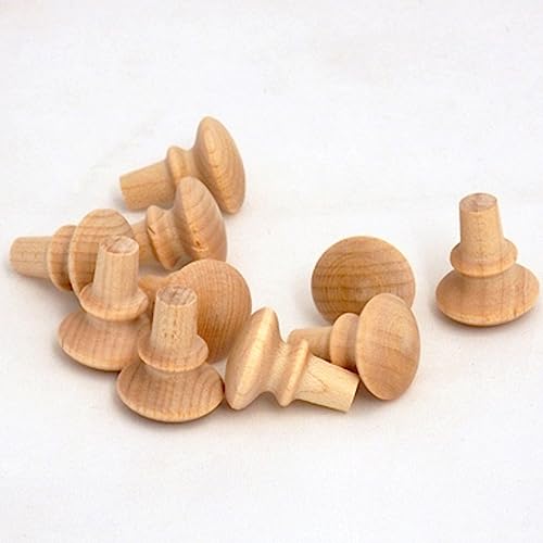 Pinehurst Crafts Unfinished Mini Wood Shaker Drawer Pull Knobs, Perfect for Kitchen Cabinet Knobs, Furniture DIY Hardware, Dresser Drawer Pulls or Crafting, 5/8-Inch (1/4" Tenon Width), Pack of 20