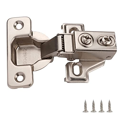 DecoBasics 5/8" Overlay Full Overlay Soft Close Cabinet Hinges for Kitchen Cabinets (10 PCS)- 105° Face Frame Concealed Cabinet Door Hinge -3 Way Adjustability Matching Screw & Easy Installation