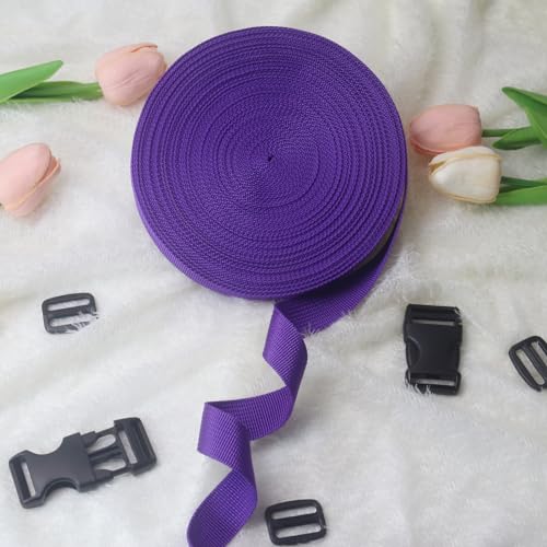 Deep Purple 1 inch Webbing Strap Kit for DIY Crafts-Backpacks-20yds - color: Purple