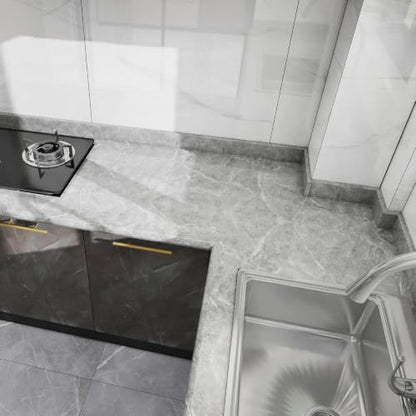 CAX Peel and Stick Wallpaper Light Gray Marble Contact Paper for Countertop - color: Light Gray, size: 23.6" x 472"