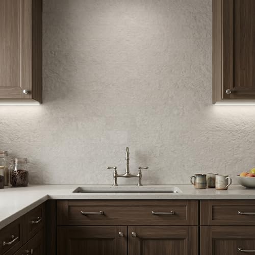 40-Sheet Flexible Stone Peel and Stick Backsplash Tile, 3" x 11.8" Limestone MCM Modified Clay Material Wall Covering, Subway Texture Self-Adhesive Wall Tiles for Kitchen Bathroom Fireplace - color: Limestone