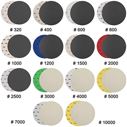 6 Inch 25 PCS Wet Dry Sanding Disc Hook Loop Sand Paper Sanding Pads - style: Grit 1200-3000 with foam sanding pad