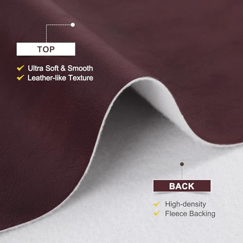 54" Marine Vinyl Upholstery Faux Leather Fabric by The Yard Waterproof - color: Burgundy, size: Pre-cut 1 Yard 54"x36"