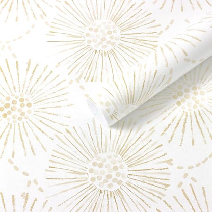 Boho Wallpaper Beige Wall Paper Peel and Stick Modern Beige and White Geometric Fireworks Contact Paper Renter Friendly Self-Adhesive Removable Bathroom Bedroom Laundry Room 17.3" × 393" - color: Beige and White, size: 17.3" x 393"