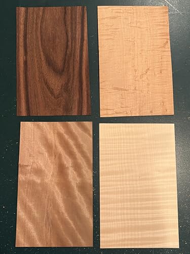 Wood Veneer Variety Pack 65 Pieces 5" x 8" Domestic Exotic Marquetry Pack Inlay 1/42" Thickness Over 18 Square feet