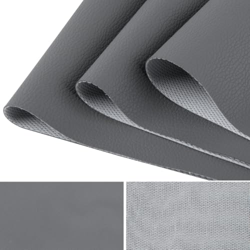 HGUAN Marine Vinyl Upholstery Faux Leather Sheets Fabric 54" X 72" Suitable for Furniture Sewing,Sofa Handmade DIY Projects (Grey, 2 Yard) - color: Grey, size: 2 YARD