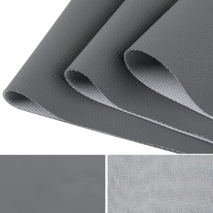 HGUAN Marine Vinyl Upholstery Faux Leather Sheets Fabric 54" X 72" Suitable for Furniture Sewing,Sofa Handmade DIY Projects (Grey, 2 Yard) - color: Grey, size: 2 YARD