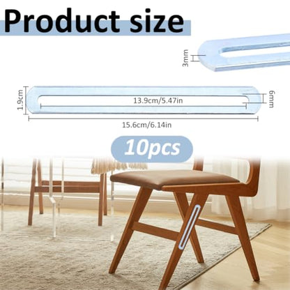 SUPERFINDINGS 10Pcs Flat Mending Plate Steel Repair Bracket 6.14 Inch Length Adjustable Bracket Furniture Connecting Plate for Chair Leg Repair Wood Furniture Bracket,Stainless Steel Color - color: Stainless Steel Color