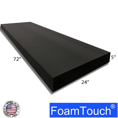FoamTouch 5" x 24" x 72" Upholstery Foam, Charcoal - size: 5" x 24 " x 72"