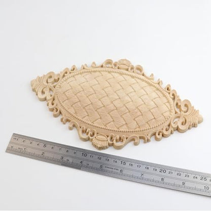 Antrader 2Pcs Unpainted Wood Carved Appliques for DIY,9.84"×5.9"(Style 17) - style: Style 17