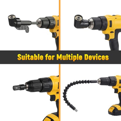 17Pcs Flexible Drill Bit Extension Set with 105-Degree Angle Tool