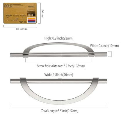 Amerdeco 10 Pack Brushed Satin Nickel Cabinet Pulls 7.5 Inch(192MM) Hole Centers Kitchen Cabinet Handles Hardware Kitchen Handles for Cabinets Cupboard Handles Drawer Pulls ZH0027 - color: Brushed Satin Nickel, size: 7.5"/192MM Hole Center, style: 10 Pack