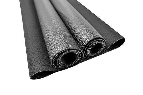 5 Yards 54" x 180" Soft Faux Leather Fabric Black Fake Leather Fabric Upholstery Vinyl for Sofa Bags Chairs Car Seats DIY Crafts - color: Black (Litchee Pattern), size: 5yard (54''x180'')