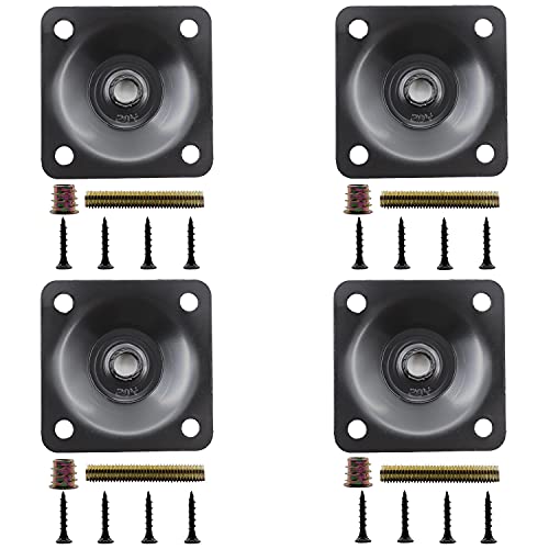 4PCS Leg Mounting Plate,TTZEZE Heavy Duty Top Plate for Leg,Leg Attachment Plate,Industrial Strength T-Plate Leg with Hanger Bolts & Screws for Strengthen Weak Furniture Repair Damaged Sofa Couch Seat - size: Flat