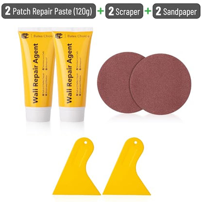 Bates- Drywall Repair Kit, 2 pcs of Wall Spackle Repair Paste(120g Each), Drywall Patch Kit, Spackle for Drywall Hole Filler, Wall Putty Hole Repair, Hole Filler Putty for Walls