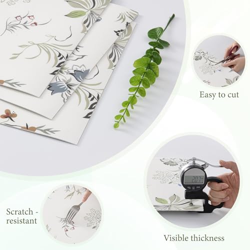20pcs Floral Marble Peel and Stick Shower Wall Panels 11.8"x11.8" - color: Floral-patterned