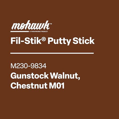 Mohawk Fil-Stik,Wax Putty Stick for Wood Repair, Gunstock Walnut, M230-9834, 1 Count