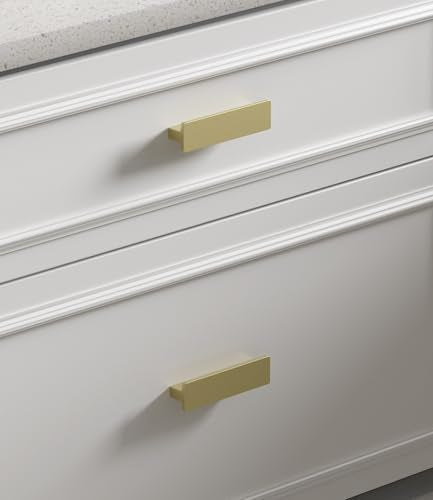 Goldenwarm 10 Pack 3 Inch Gold Cabinet Handles Dresser Drawer Pulls - color: Matte Gold, size: 3in Hole Centers
