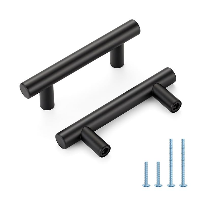 HOME EDIT Matte Black Cabinet Handles, Drawer Pulls, 2-1/2 Inch, 30 Pack - color: Matte Black, size: 2-1/2 Inch Hole Center