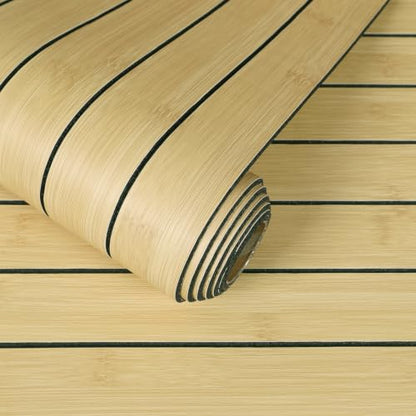 CHIHUT Natural Bamboo Faux Wood Grain Peel and Stick Wood Slat Wall Panels 12"x79" Acoustic Flexible Thick 3D Foam Wood Paneling for Kitchen Island Textured Renter Friendly Wall Covering Panels - color: Natural Bamboo-12"x79"