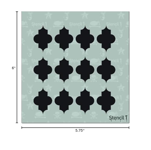 Stencil1 x 6-inch Stencil-Quatrefoil Large - color: Larger Quatrefoil Stencil 5.75" x 6"