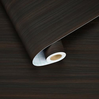 Dark Wood Grain Contact Paper Peel and Stick Brown Wallpaper - color: Brown Walnut