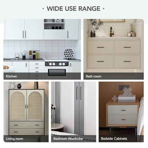 HOME EDIT Matte Black Solid Cabinet Handles & Pulls 5 Inch 10 Pack - color: Matte Black, size: 5 inches Hole Center