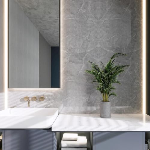 Granite Gray Marble Contact Paper for Countertops Peel and Stick Wallpaper - color: Granite Gray, size: 15.7" x 472.4"