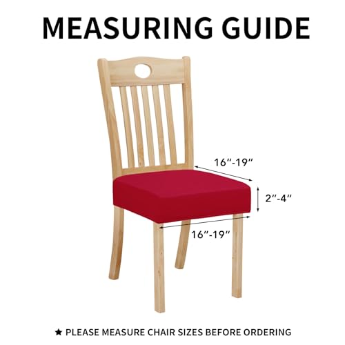 Easy-Going Waterproof Seat Covers for Dining Chairs Set of 8, Christmas Red - color: Christmas Red, size: 8 Pack