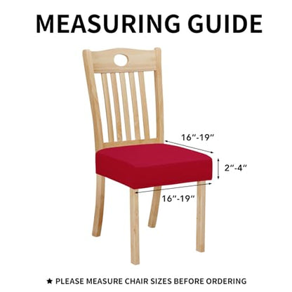 Easy-Going Waterproof Seat Covers for Dining Chairs Set of 6, Christmas Red - color: Christmas Red, size: 6 Pack