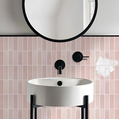 Alwayspon 12×12inch×10Pcs 2.5mm Thick Version Pink Marble Style 3D Vinyl Backsplash Tiles, Self-Adhesive Peel and Stick Wall Tile Stickers Stick on Subway Tiles for Kitchen Bathroom Wall - color: Pink