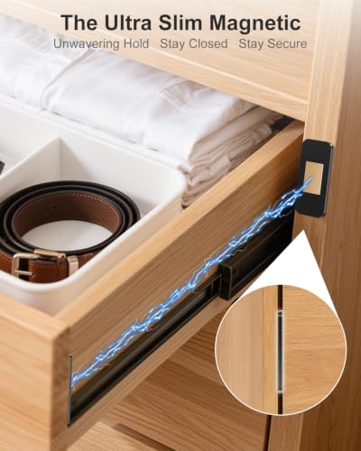 PHIXBEAR 12 Pack No Drill Magnetic Cabinet Door Catch, Ultra Thin Cabinet Door Magnets for Closure, Heavy Duty Adhesive Latches for Kitchen, Drawer, Wardrobe, and RV