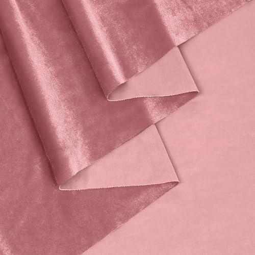 KKJIAF 2 Yard Dusty Rose Stretch Velvet Fabric 60" Wide for DIY Crafts - color: Dusty Rose, size: 2 Yard