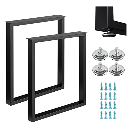 LCSDLHLSY Metal Table Legs,28" Hx24 W Desk Legs,Black Set of 2.