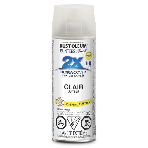 Rust-Oleum Painter's Touch 2X Ultra Cover Spray Paint - Satin Clear, 1 count (pack of 1), 340 ml