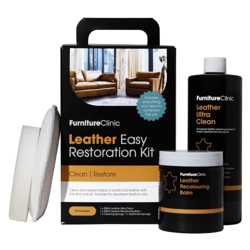 Furniture Clinic Leather Easy Restoration Kit, Dark Brown, 4 Piece - color: Dark Brown, size: Easy Kit