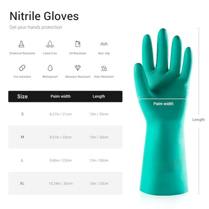 ThxToms 5 Pairs 15mil Nitrile Chemical Resistant Gloves,Latex Rubber Free,L - color: Pack of 5, size: Large