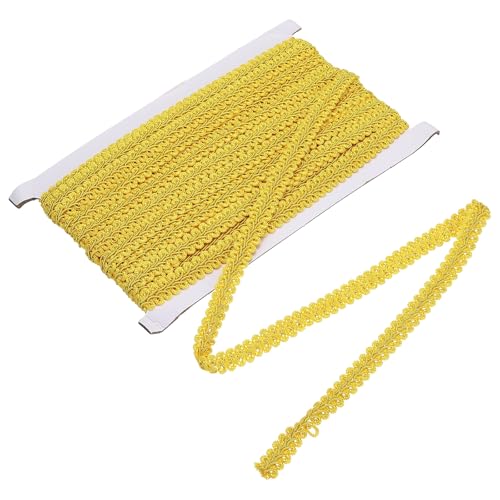 MECCANIXITY Gimp Braid Trim 1/2" x 14 Yards Polyester, Yellow - color: Yellow