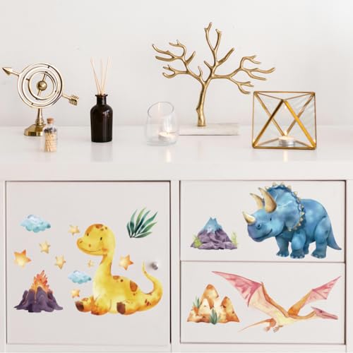 Peacoblue Cute Dinosaurs Rub On Transfers for Furniture Craft 6"x12" - style: Cute Dinosaurs