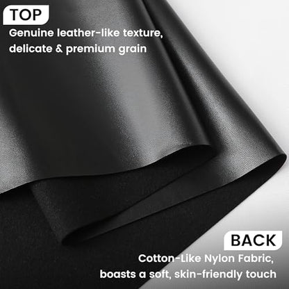 KUUP Smooth PU Faux Leather Fabric Sheets, 3 Yards 54" x 108", 0.8mm Thick - color: Black, size: 3 yards